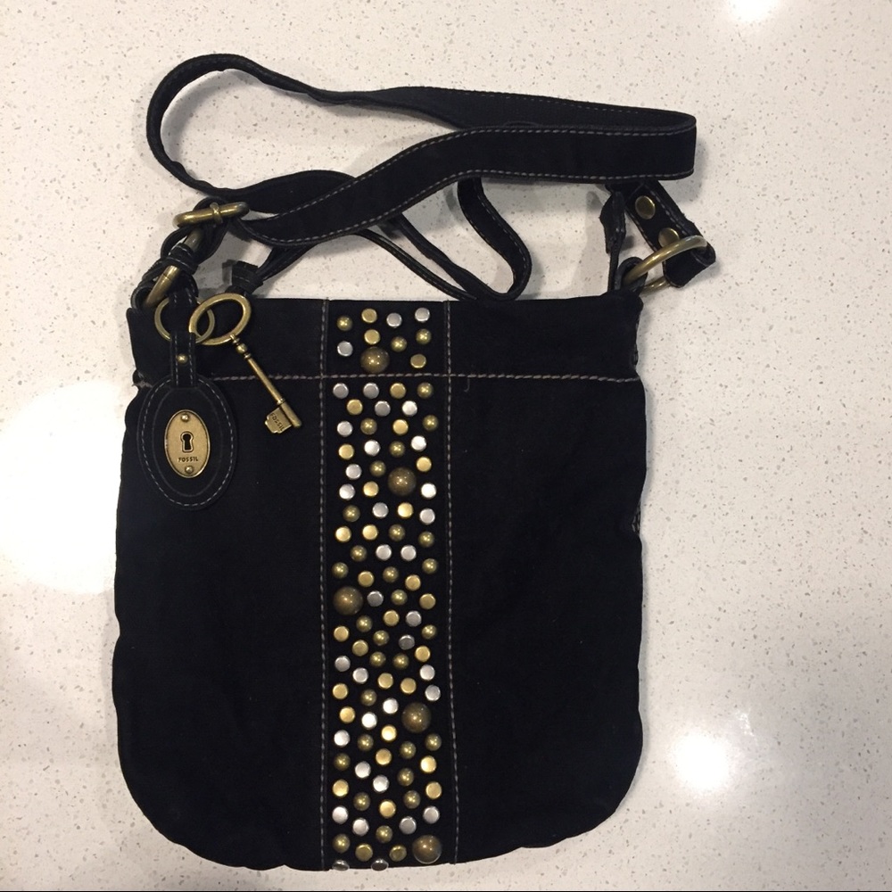 Black Fossil Crossbody Bag